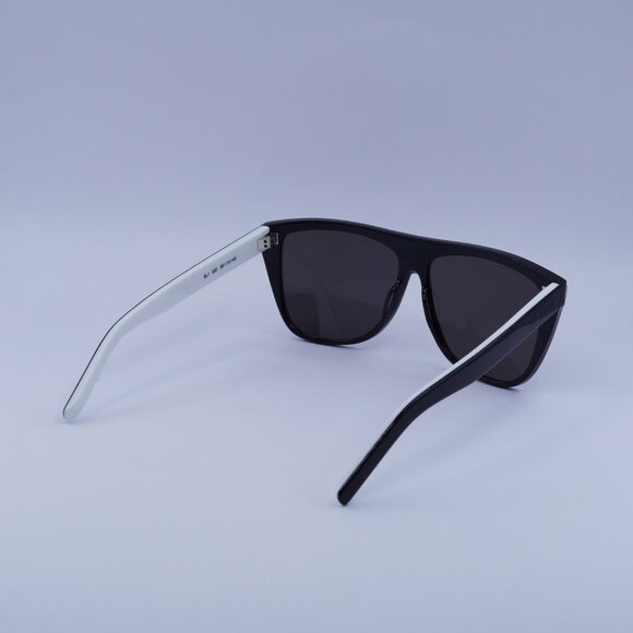 Saint Laurent SL1 020 Sunglasses White/Black Square Frame, Grey Lenses main image 5